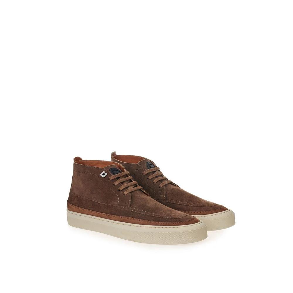 Lardini Brown Suede Leather Athletic Sneakers by Lardini
