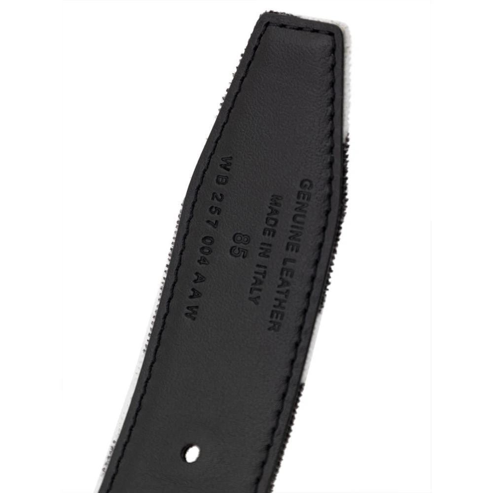 Tom Ford Black And White Leather Regular Belt by Tom Ford
