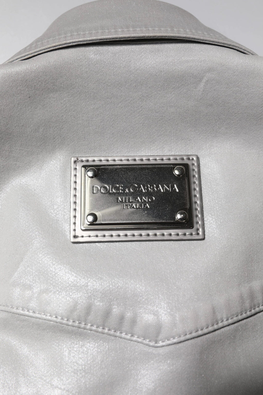 Dolce & Gabbana Metallic Gray Cotton Button Down Shirt by Dolce & Gabbana