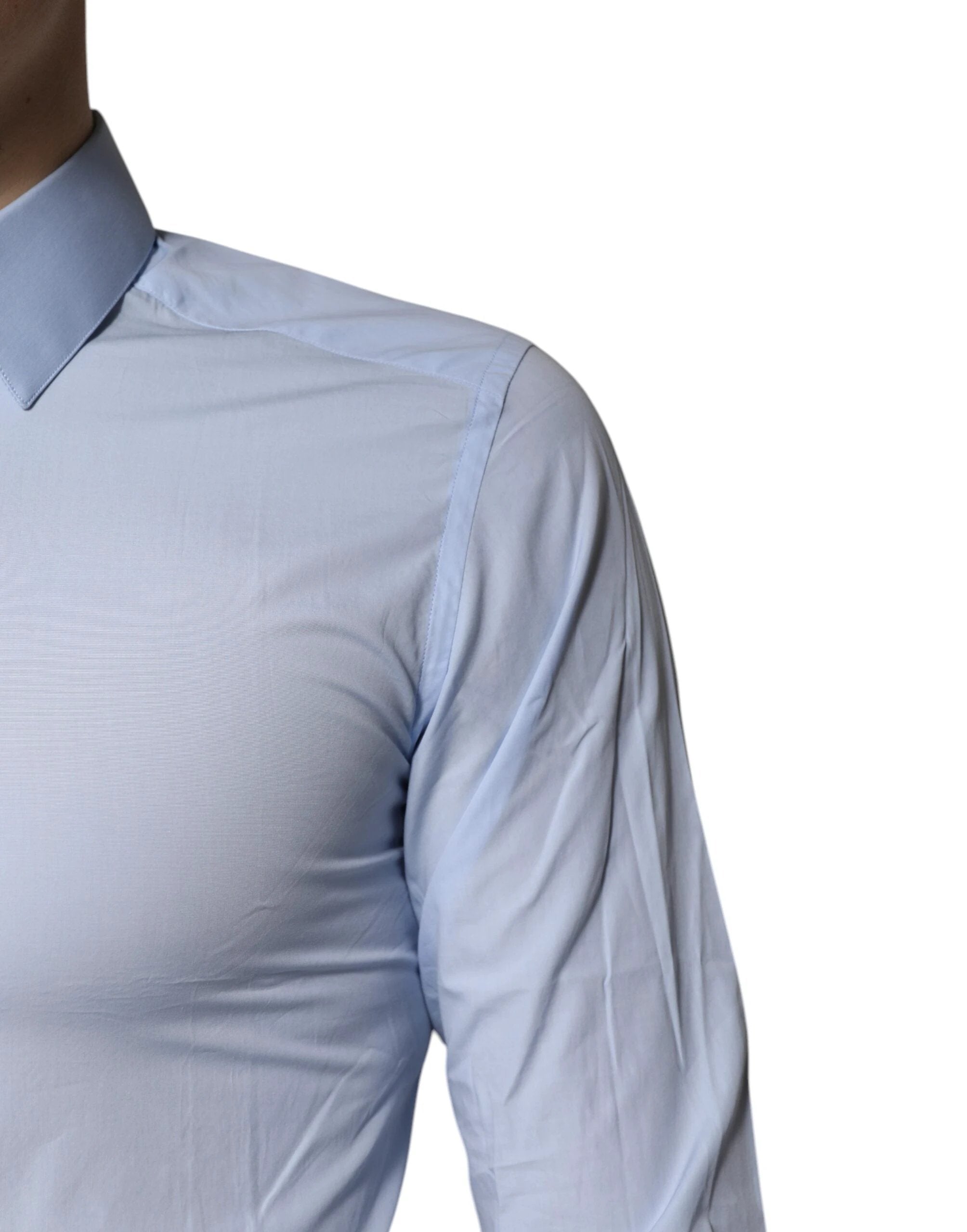 Dolce & Gabbana Light Blue Cotton GOLD Dress Formal Shirt by Dolce & Gabbana