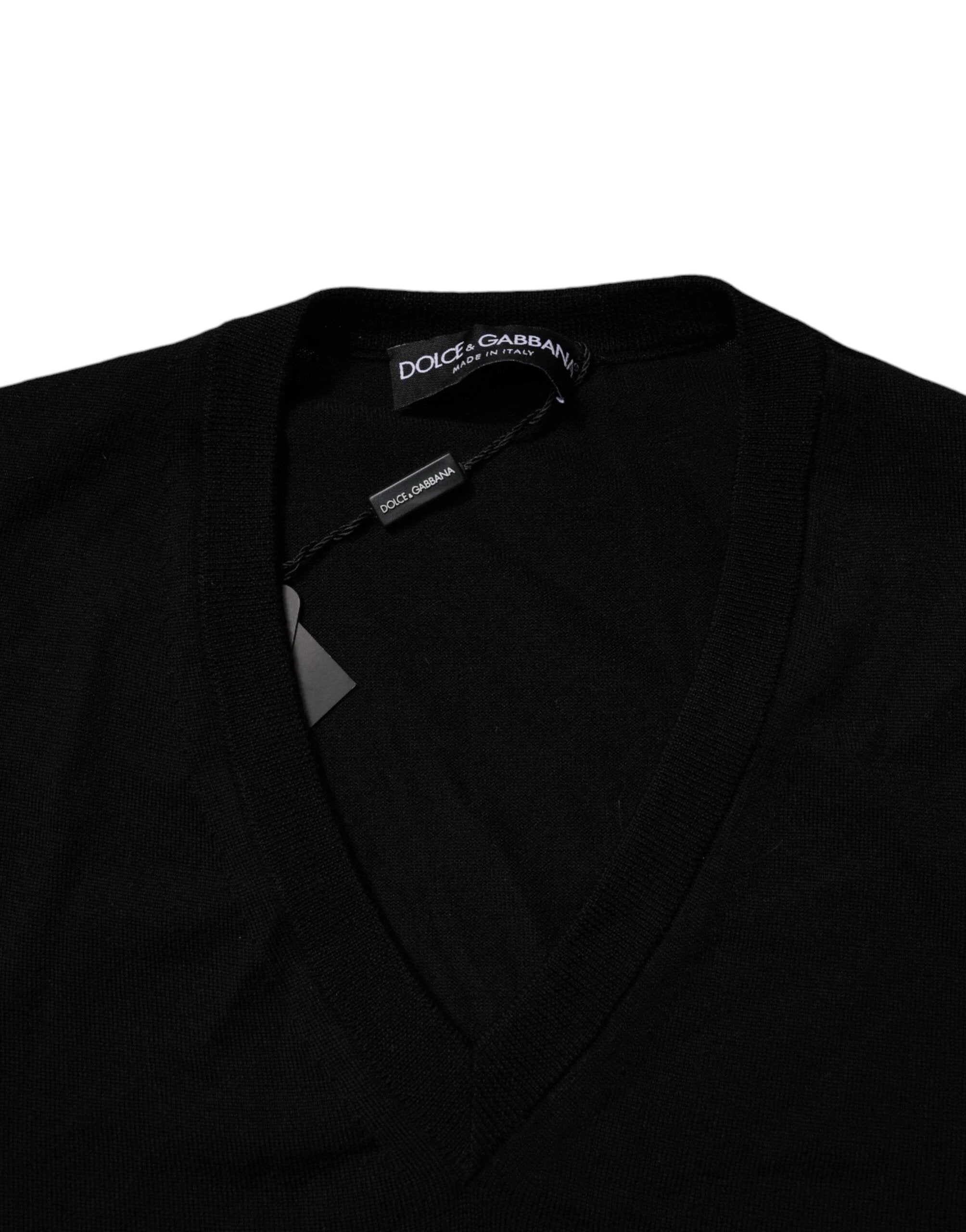 Dolce & Gabbana Black Camouflage V-neck Pullover Sweater by Dolce & Gabbana