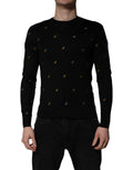 Dolce & Gabbana Black Pineapple Crew Neck Pullover Sweater by Dolce & Gabbana