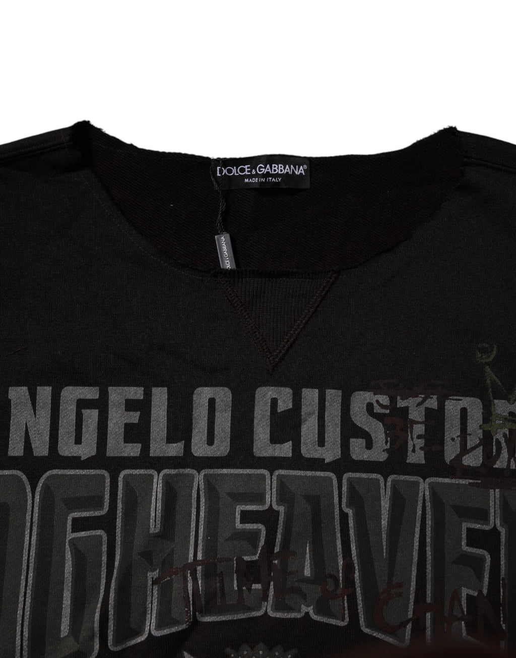 Dolce & Gabbana Black DG Heaven Crew Neck Pullover Sweater by Dolce & Gabbana