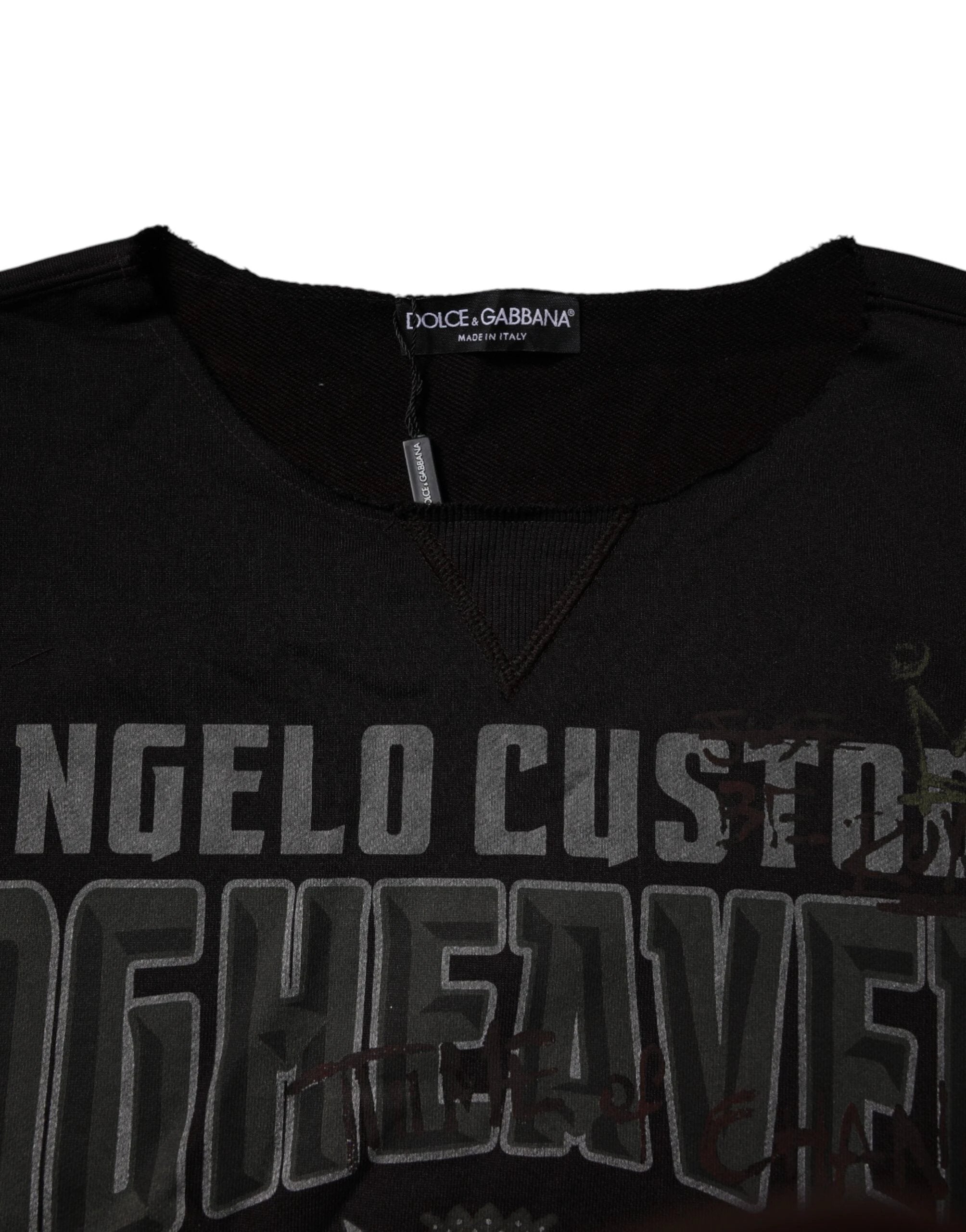 Dolce & Gabbana Black DG Heaven Crew Neck Pullover Sweater by Dolce & Gabbana