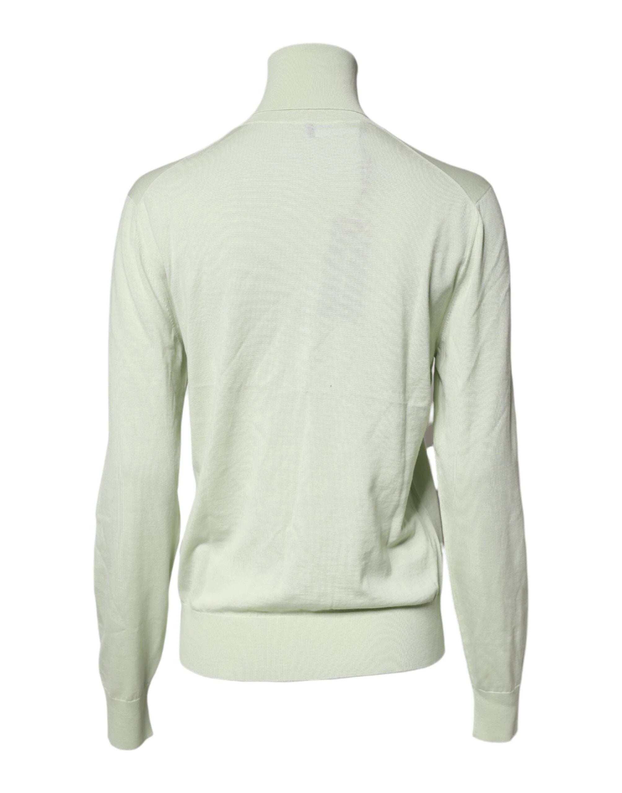 Dolce & Gabbana Light Green Wool Turtleneck Pullover Sweater by Dolce & Gabbana