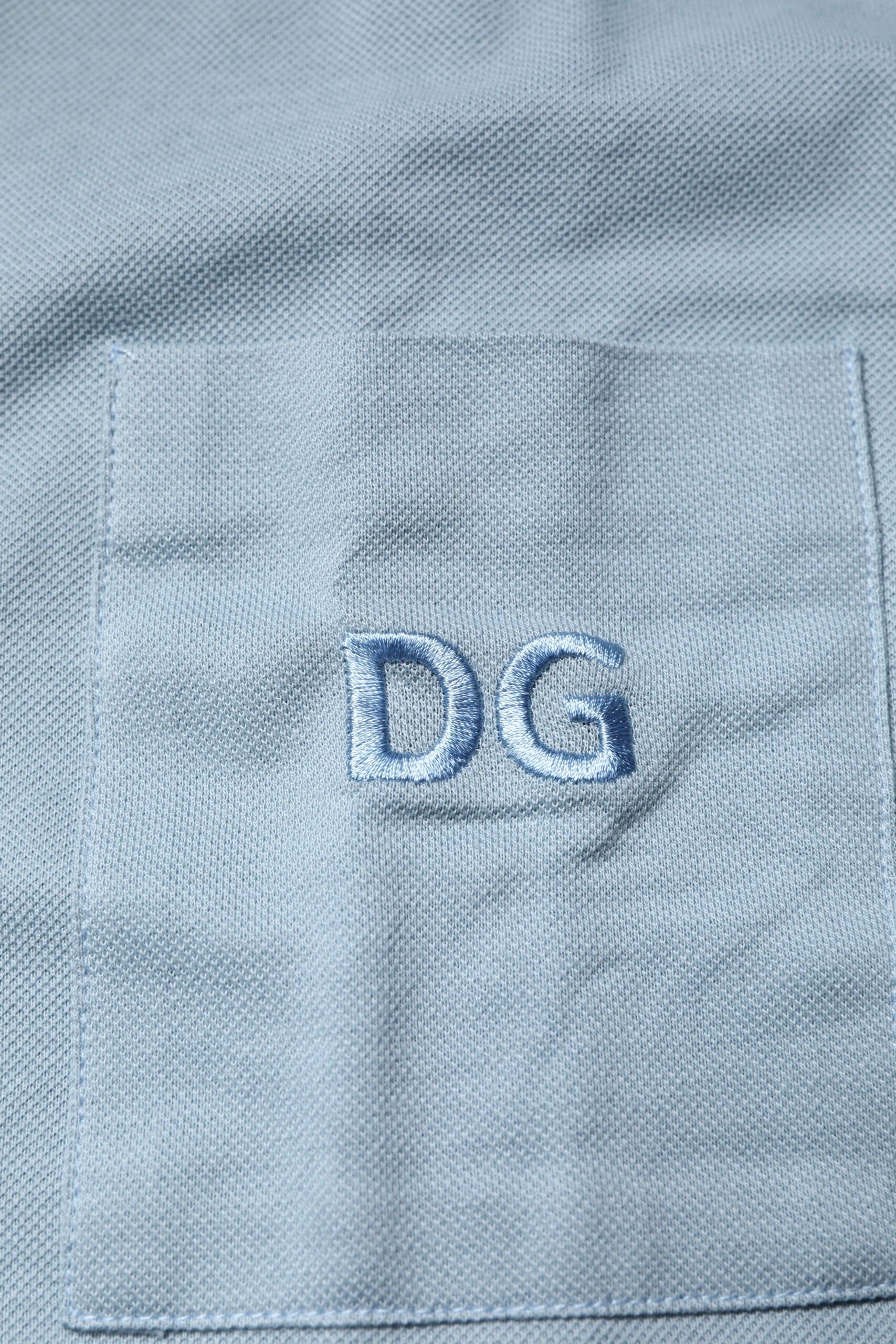 Dolce & Gabbana Blue Cotton Button Down Casual Men Polo Shirt by Dolce & Gabbana