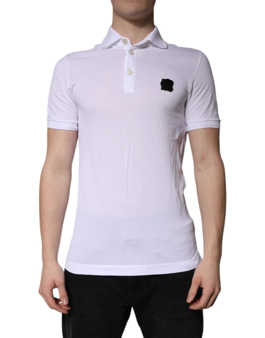 Dolce & Gabbana White Cotton Logo Collared Polo T-shirt by Dolce & Gabbana