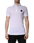 Dolce & Gabbana White Cotton Logo Collared Polo T-shirt by Dolce & Gabbana