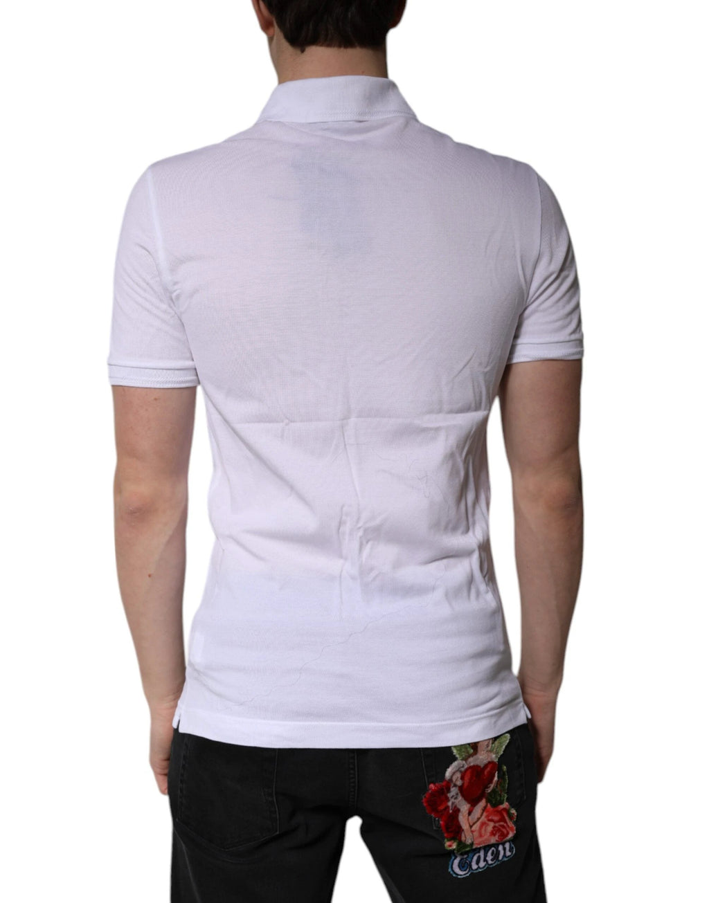 Dolce & Gabbana White Cotton Logo Collared Polo T-shirt by Dolce & Gabbana