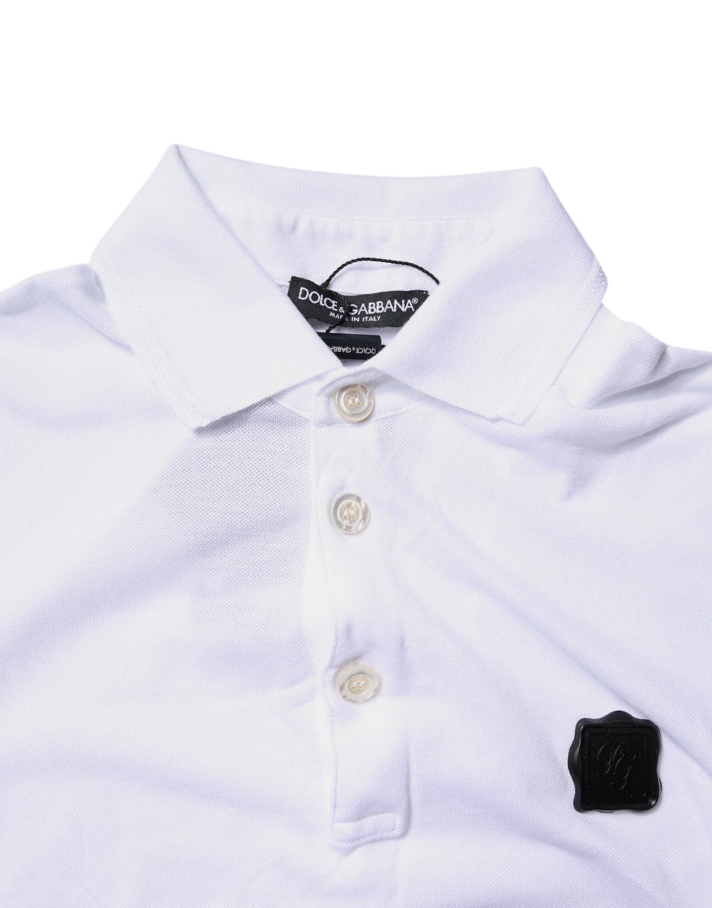 Dolce & Gabbana White Cotton Logo Collared Polo T-shirt by Dolce & Gabbana