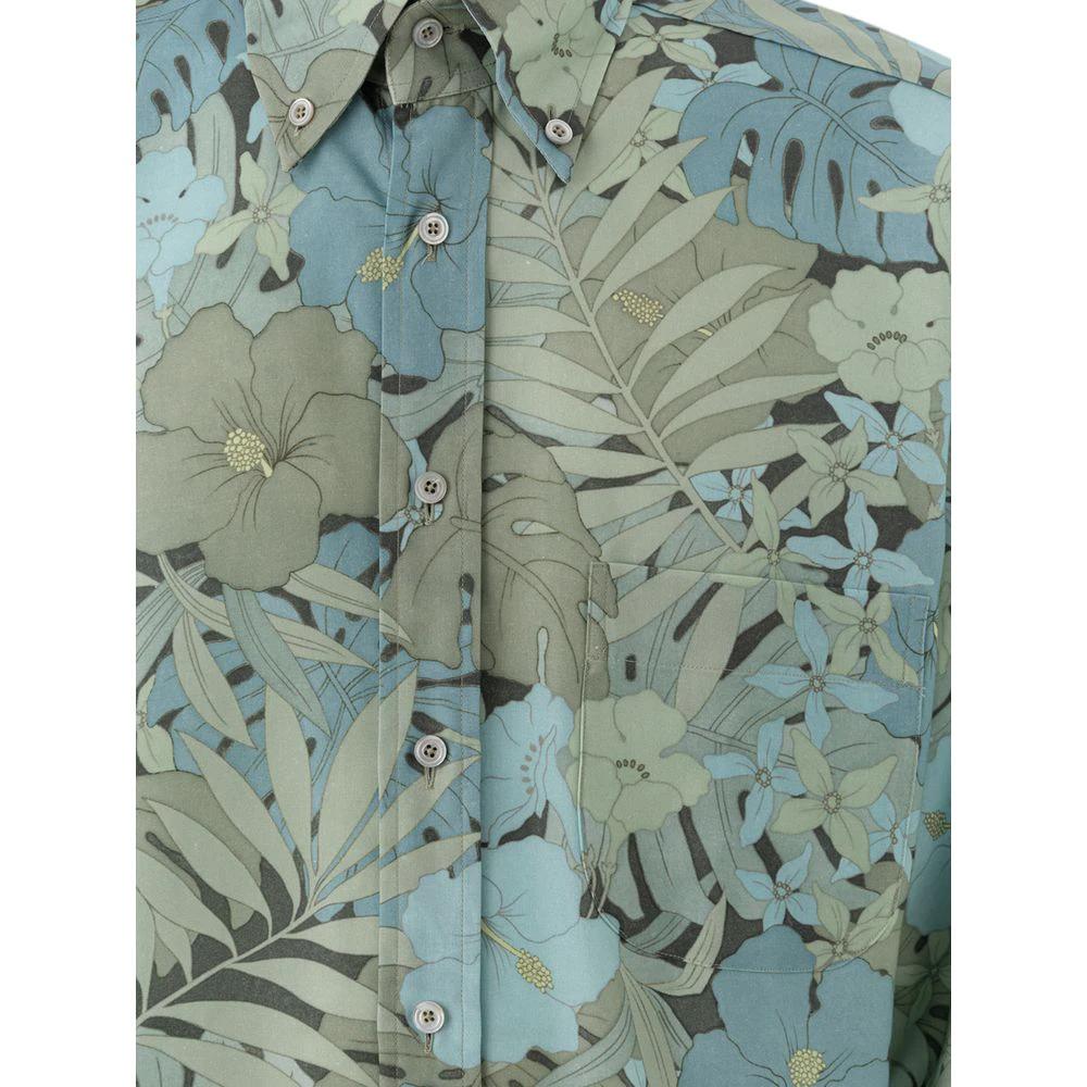 Tom Ford Blue Lyocell Pattern Shirt by Tom Ford