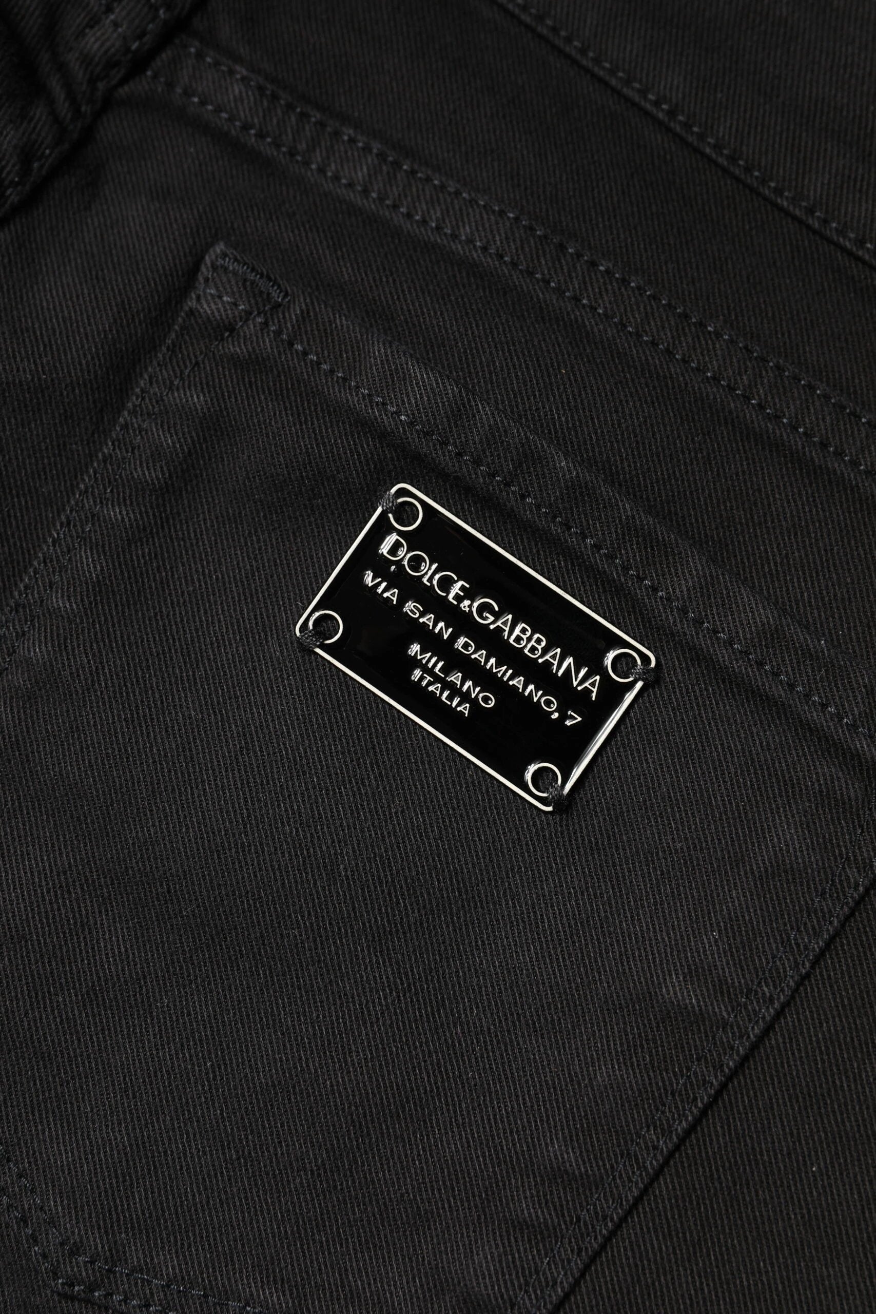 Dolce & Gabbana Black Cotton Mid Waisted Skinny Denim Jeans by Dolce & Gabbana