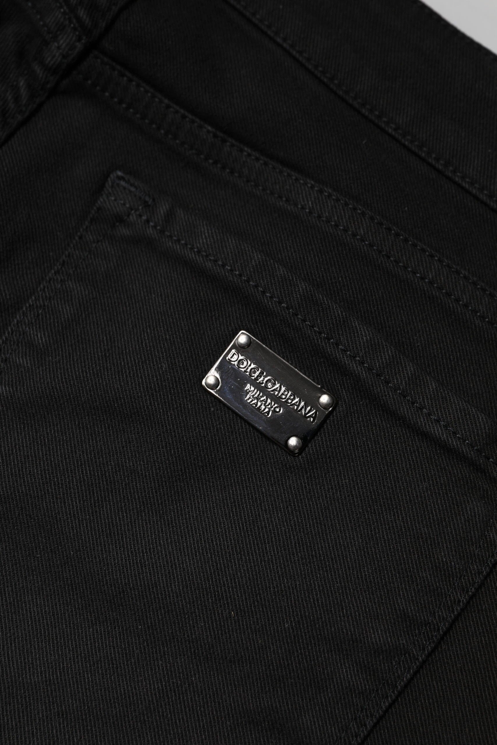 Dolce & Gabbana Black Cotton Mid Waisted Skinny Denim Jeans by Dolce & Gabbana