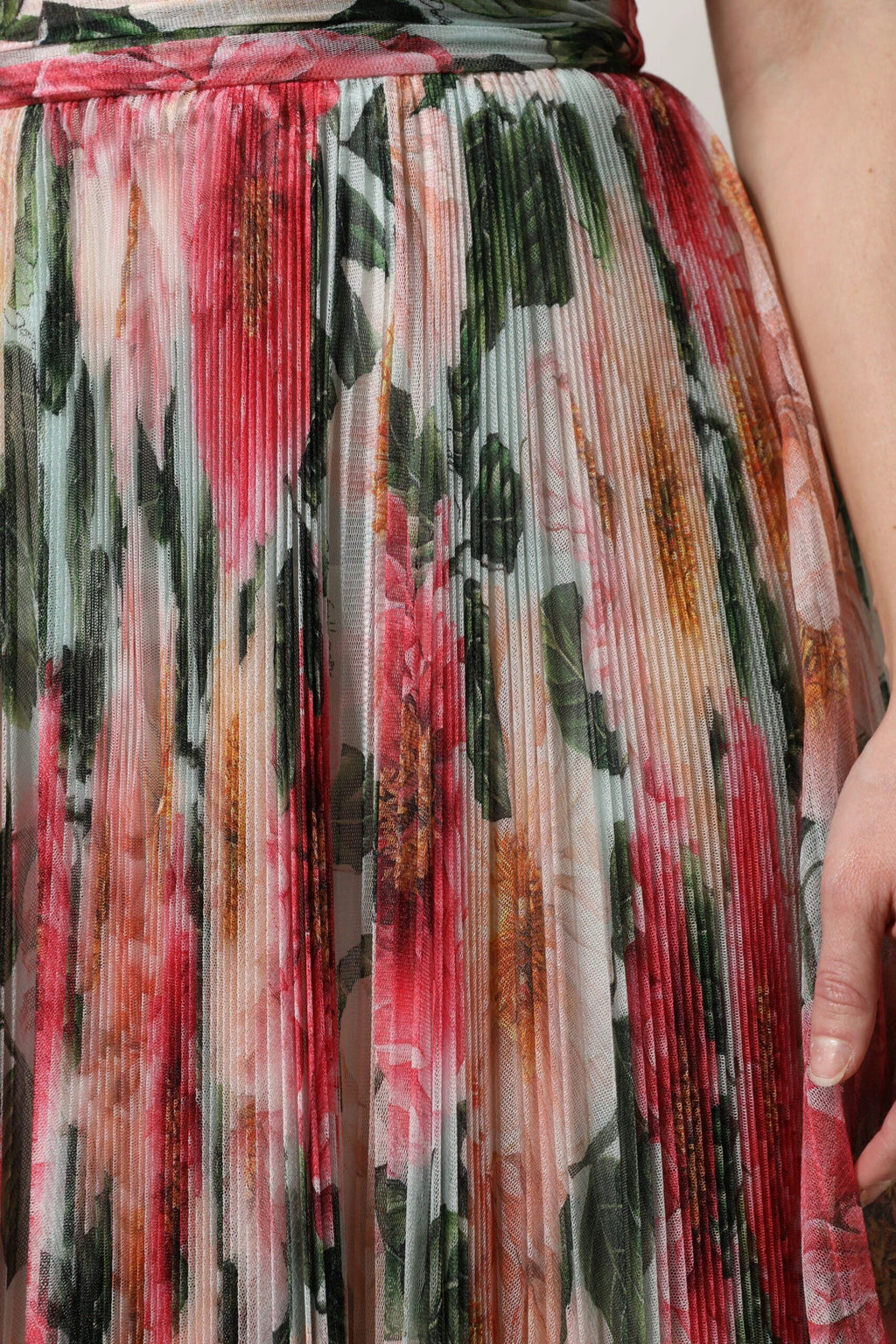 Dolce & Gabbana Multicolor Silk Floral High Waist Midi Skirt by Dolce & Gabbana