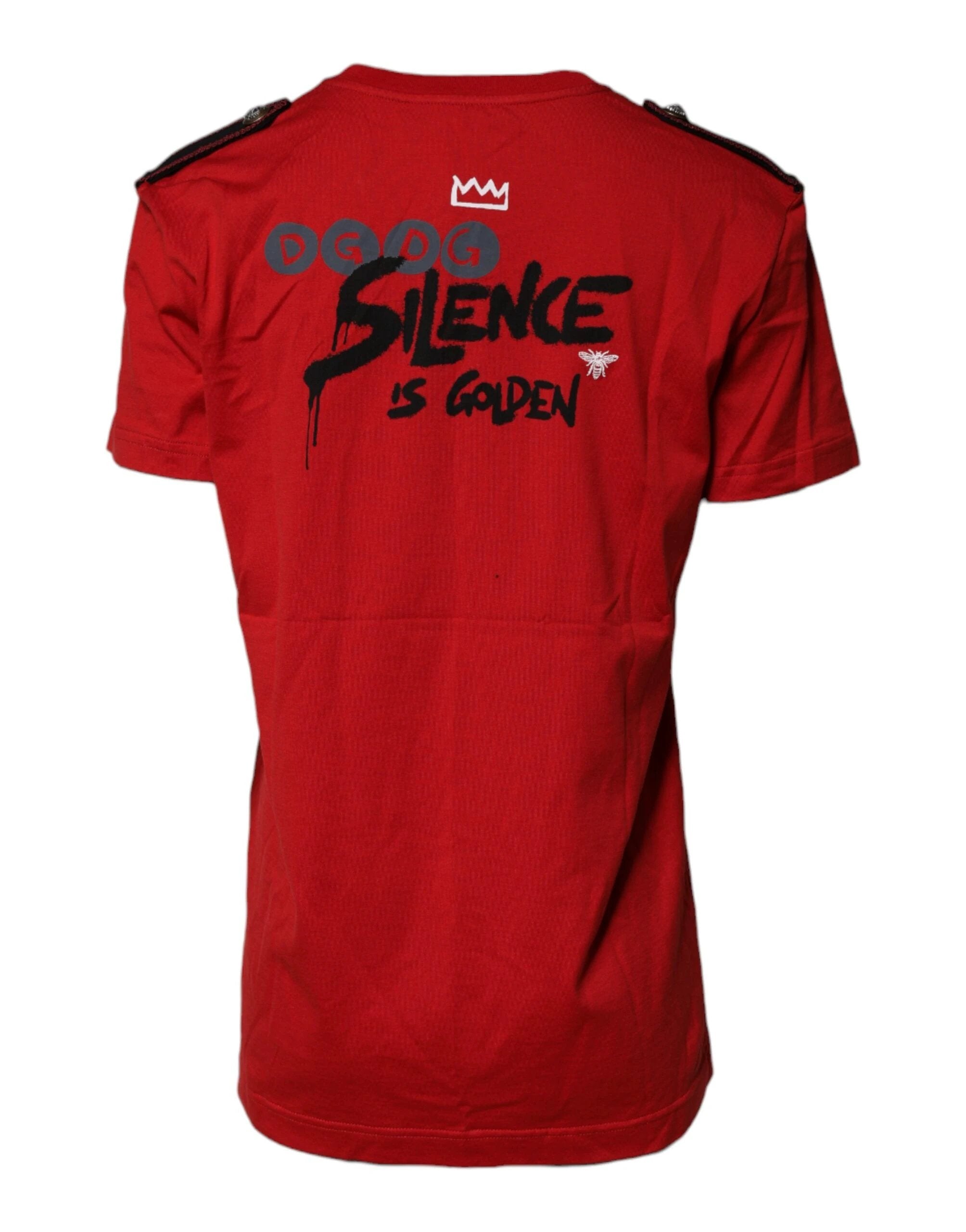 Dolce & Gabbana Red Cotton Graphic Print Crew Neck T-shirt by Dolce & Gabbana
