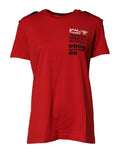 Dolce & Gabbana Red Cotton Round Neck Short Sleeves T-shirt by Dolce & Gabbana