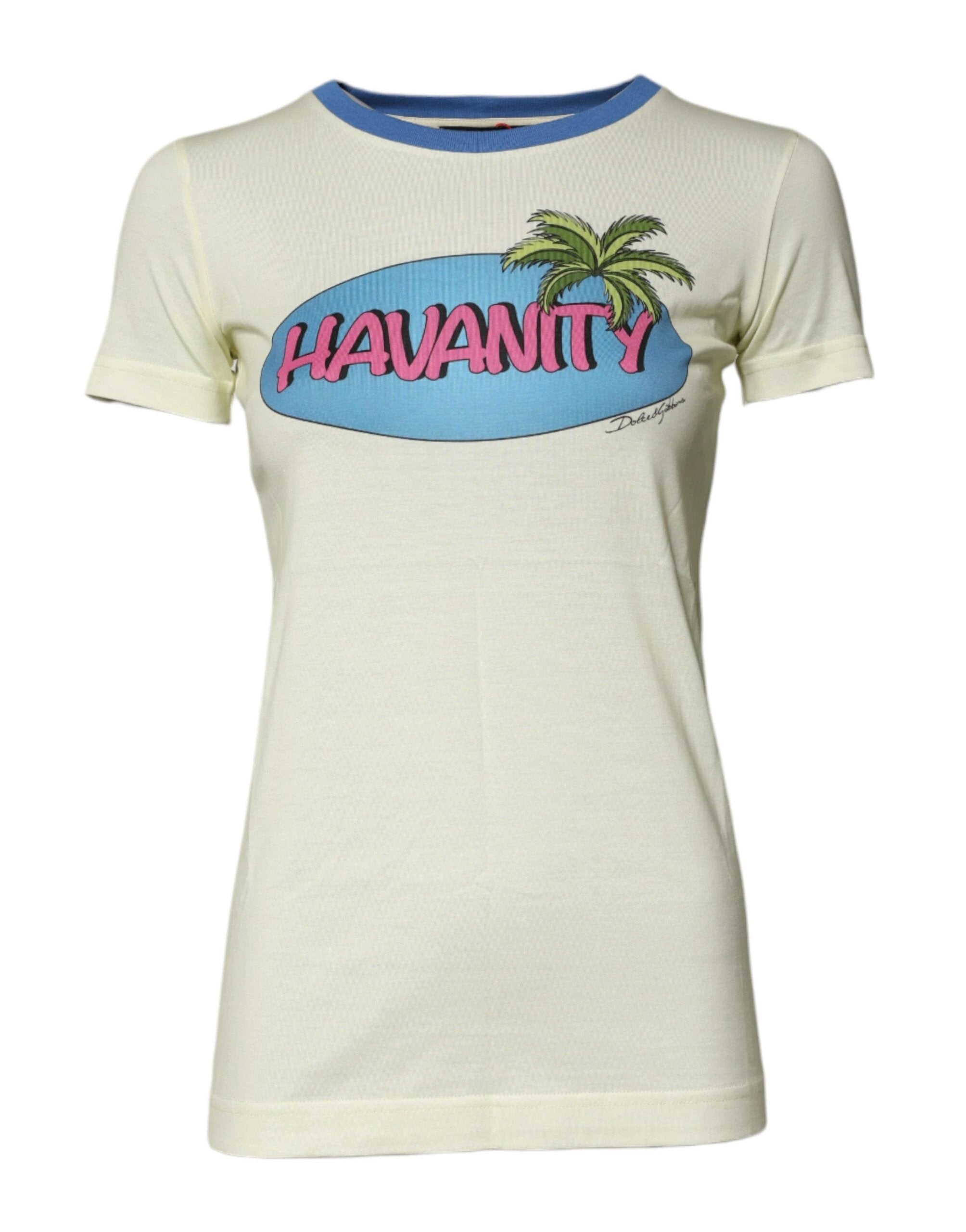 Dolce & Gabbana Light Yellow Cotton Short Sleeve T-shirt by Dolce & Gabbana
