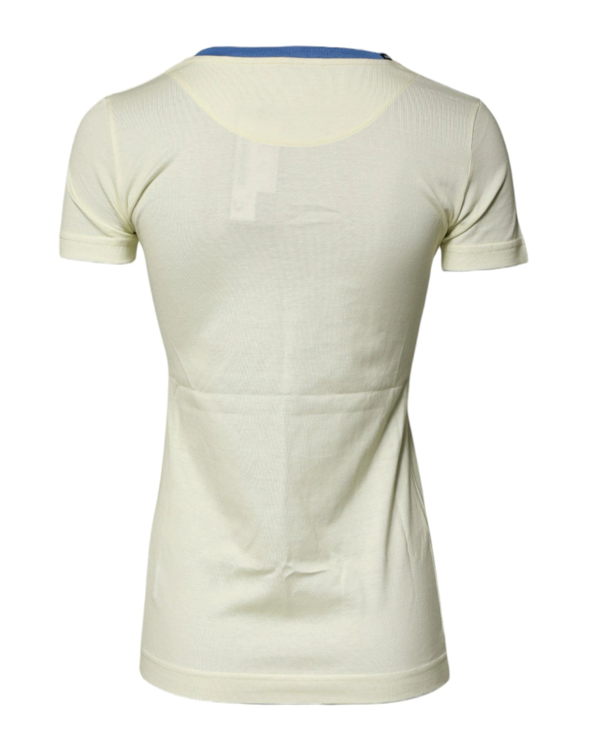 Dolce & Gabbana Light Yellow Cotton Short Sleeve T-shirt by Dolce & Gabbana