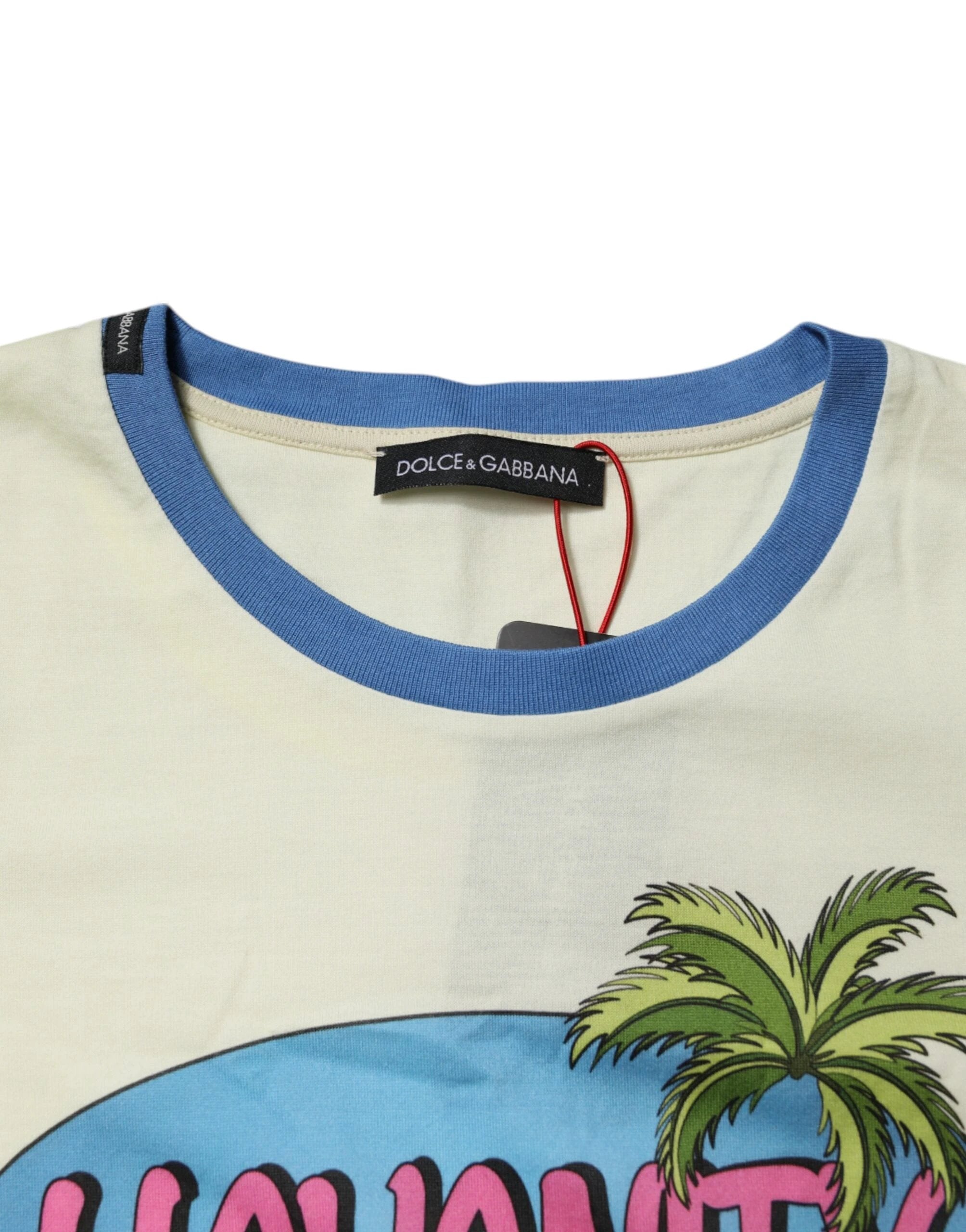 Dolce & Gabbana Light Yellow Cotton Short Sleeve T-shirt by Dolce & Gabbana