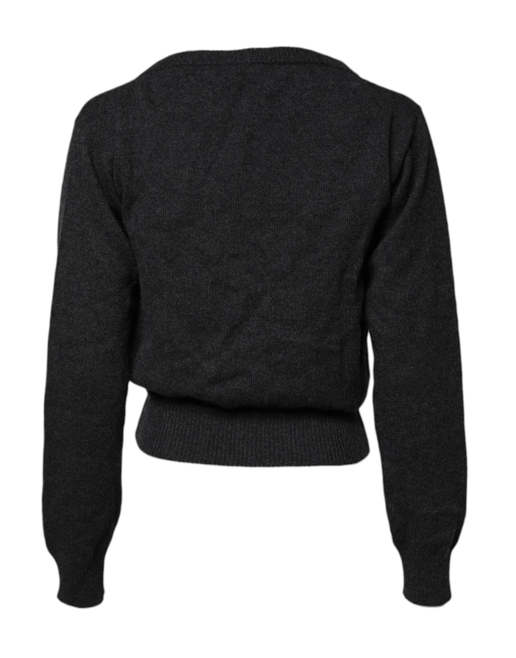 Dolce & Gabbana Grey Cashmere Deep V-neck Pullover Sweater by Dolce & Gabbana