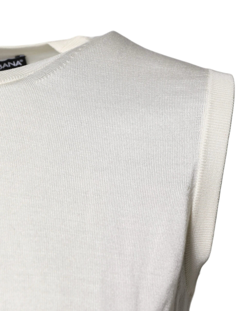 Dolce & Gabbana Cream Sleeveless Silk Round Neck Tank Top by Dolce & Gabbana