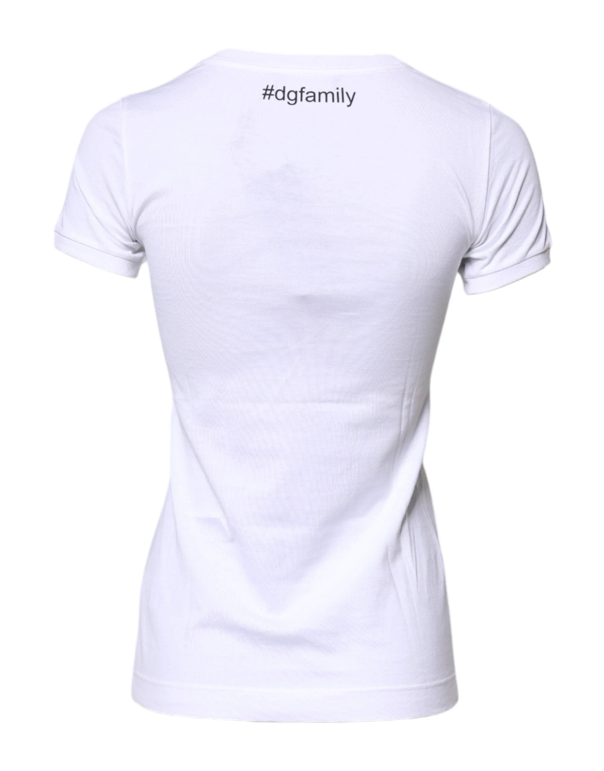 Dolce & Gabbana White Cotton #DGFAMILY Embroidery T-shirt by Dolce & Gabbana