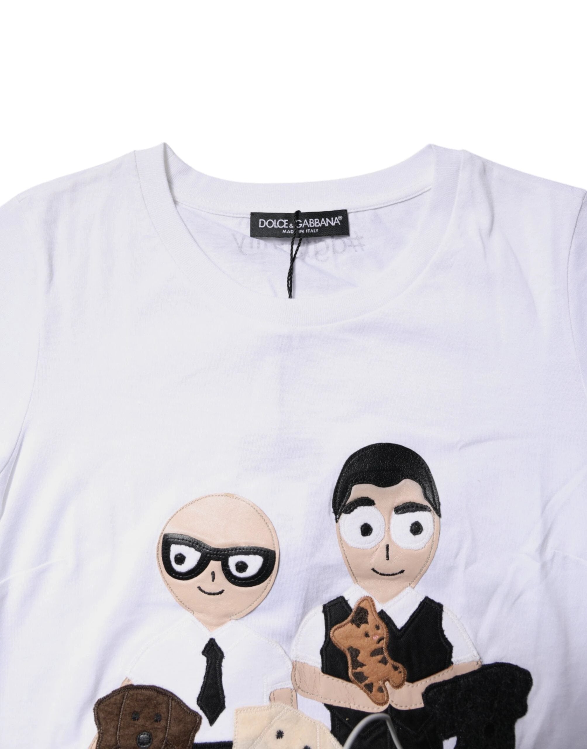 Dolce & Gabbana White Cotton #DGFAMILY Embroidery T-shirt by Dolce & Gabbana