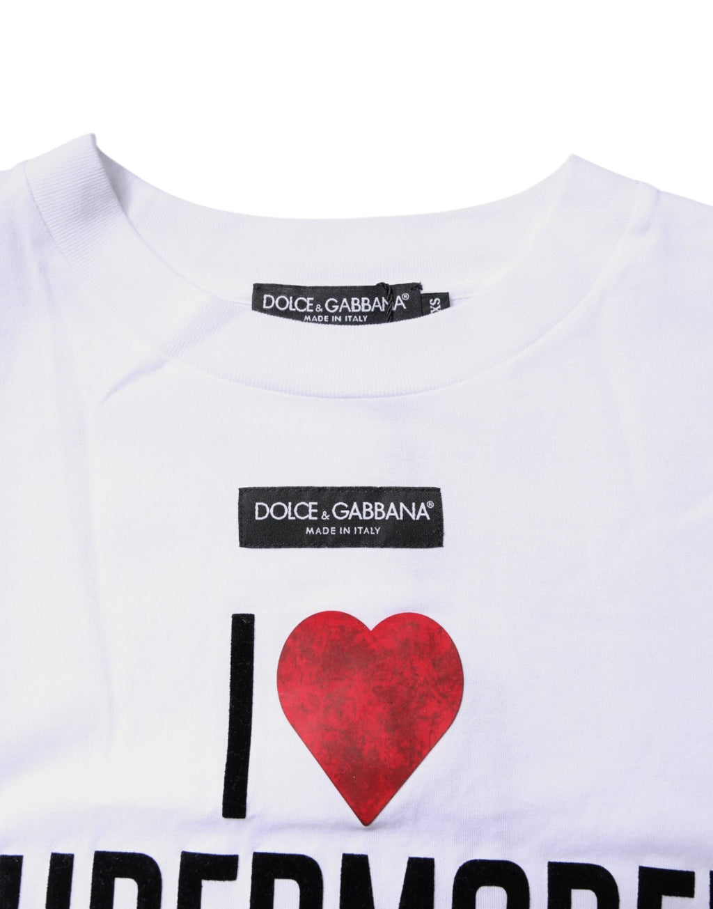 Dolce & Gabbana White Printed Round Neck Top Cotton T-shirt by Dolce & Gabbana