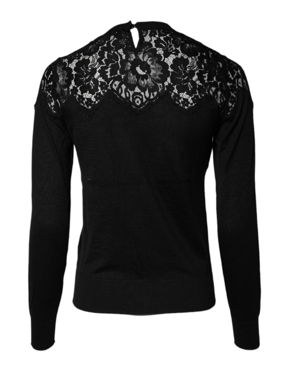 Dolce & Gabbana Black Floral Lace Long Sleeves Blouse Top by Dolce & Gabbana