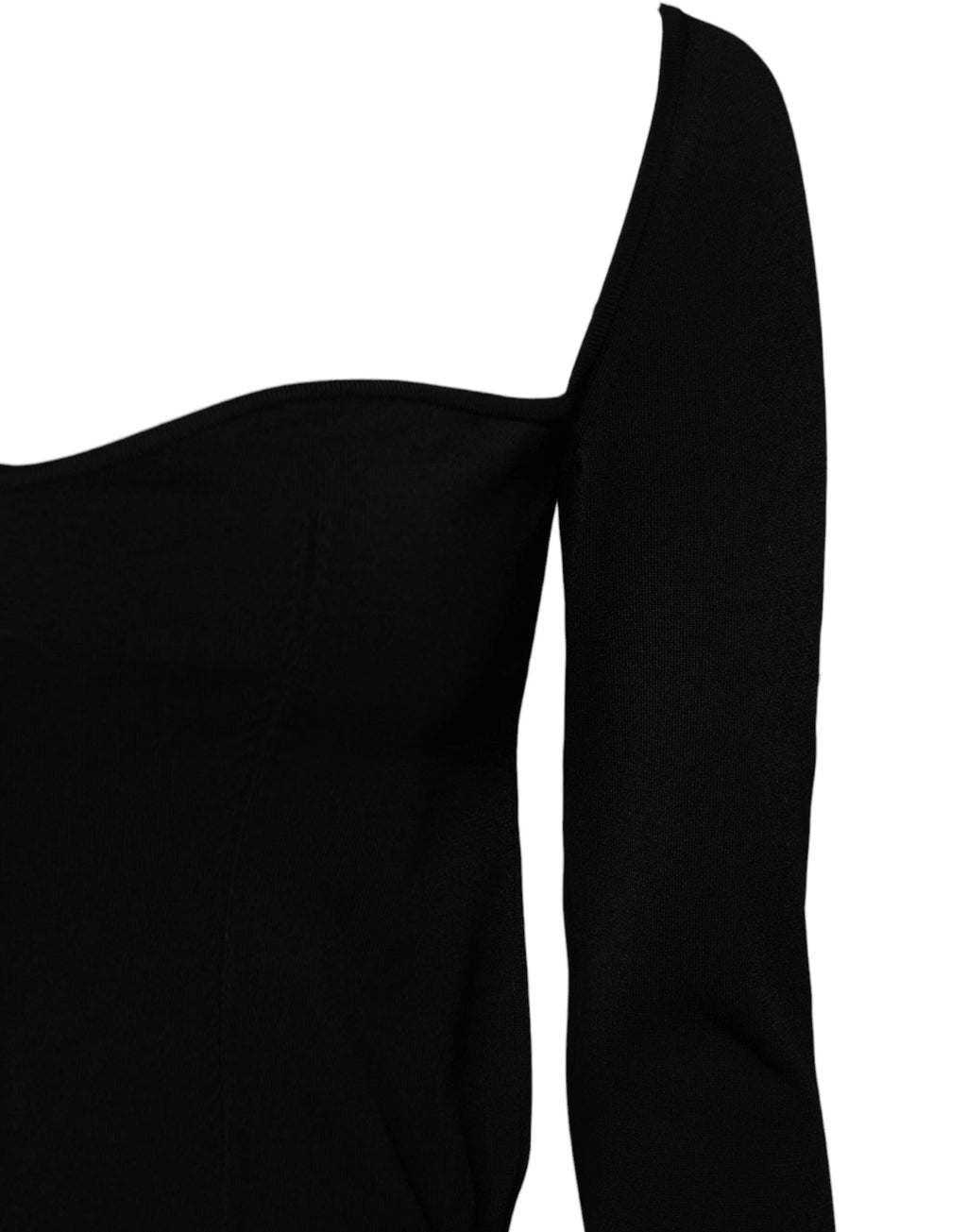 Dolce & Gabbana Black Square Neckline Long Sleeves Sweater by Dolce & Gabbana