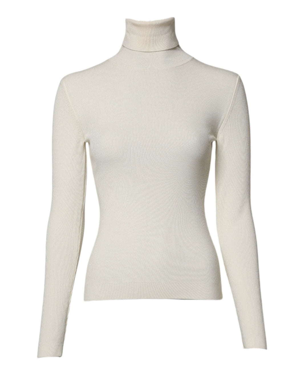 Dolce & Gabbana Cream Long Sleeves Turtleneck Slim Sweater by Dolce & Gabbana