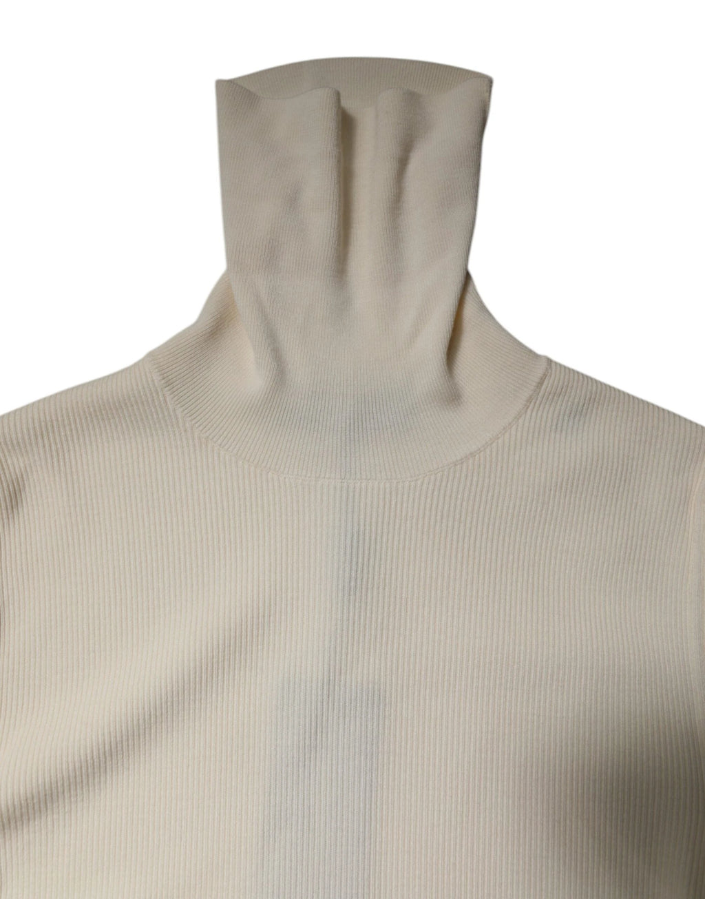 Dolce & Gabbana Cream Long Sleeves Turtleneck Slim Sweater by Dolce & Gabbana
