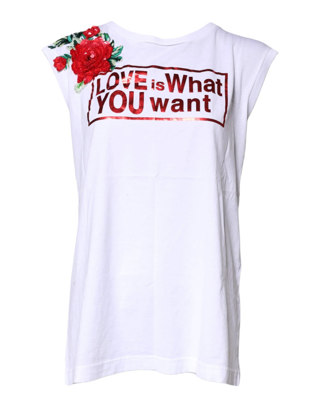 Dolce & Gabbana White Floral Graphic Print Sleeveless Tank Top by Dolce & Gabbana