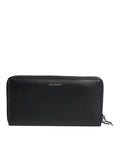 Dolce & Gabbana Black Blue Exotic Leather Embossed Continental Wallet by Dolce & Gabbana
