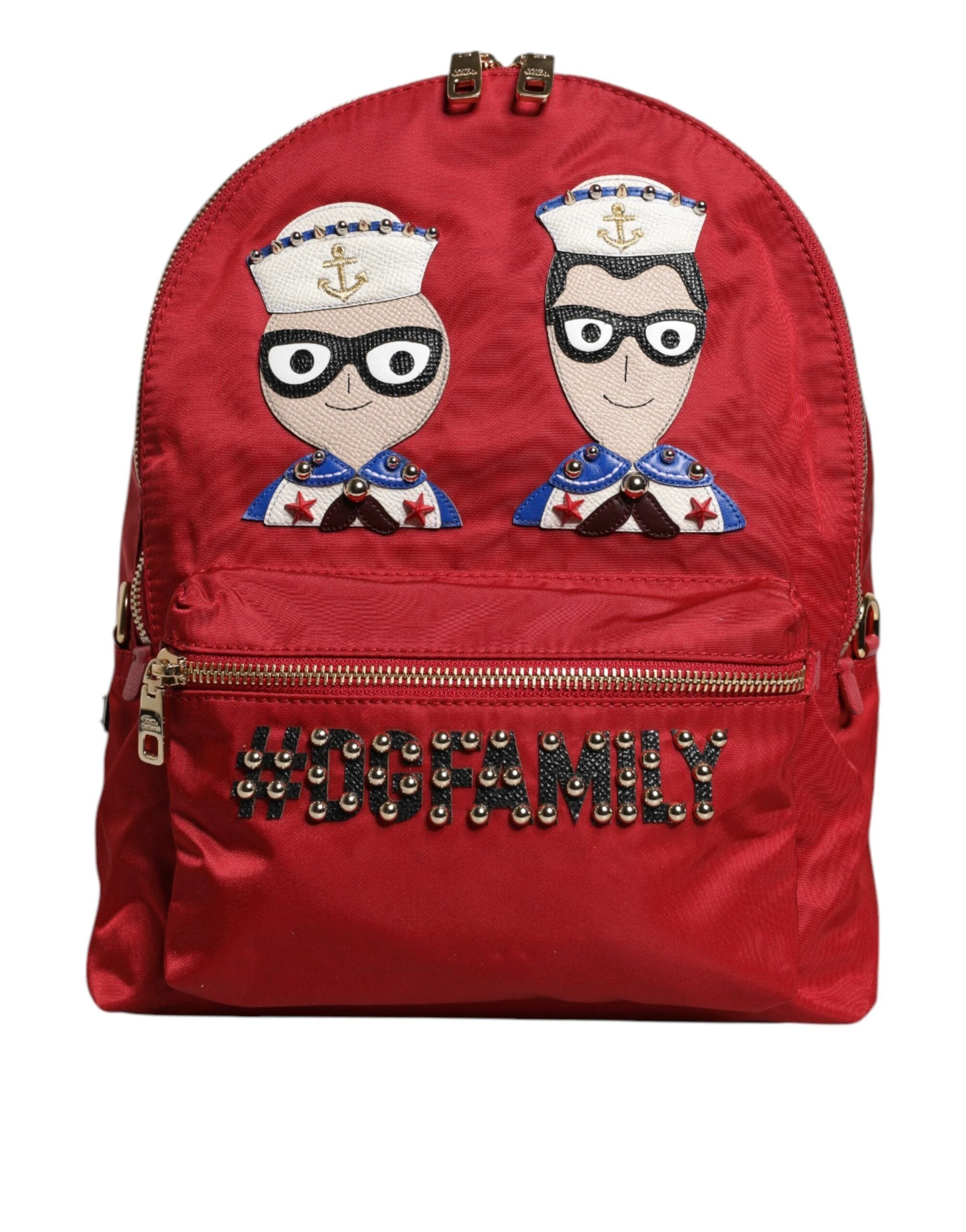 Dolce & Gabbana Red #DGFAMILY VULCANO Embellishment Backpack Bag by Dolce & Gabbana