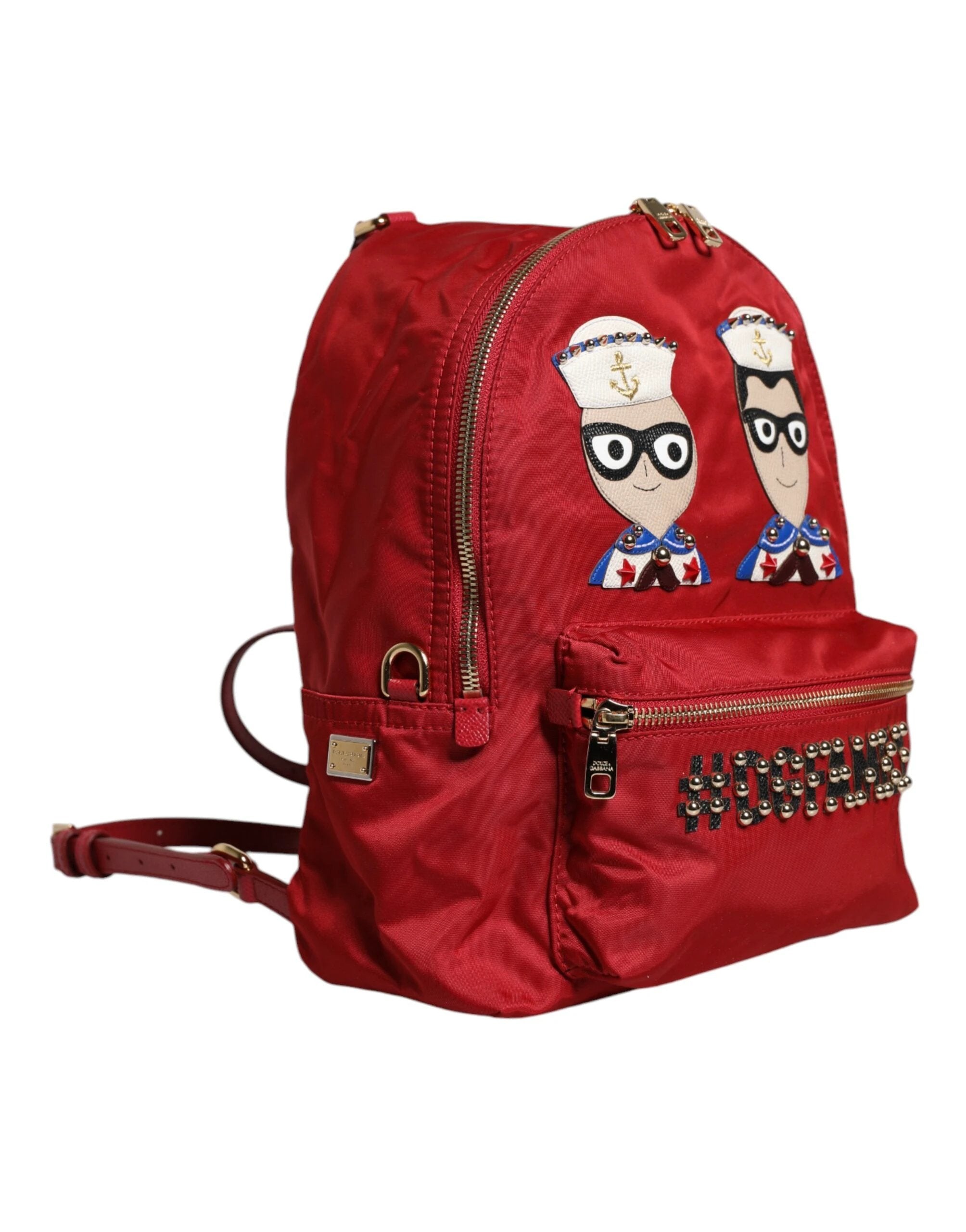 Dolce & Gabbana Red #DGFAMILY VULCANO Embellishment Backpack Bag by Dolce & Gabbana