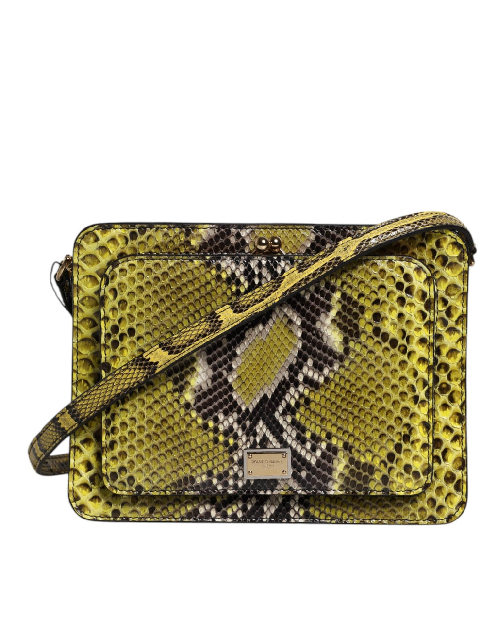 Dolce & Gabbana Green Exotic Leather DG Plaque Crossbody Clutch Bag by Dolce & Gabbana