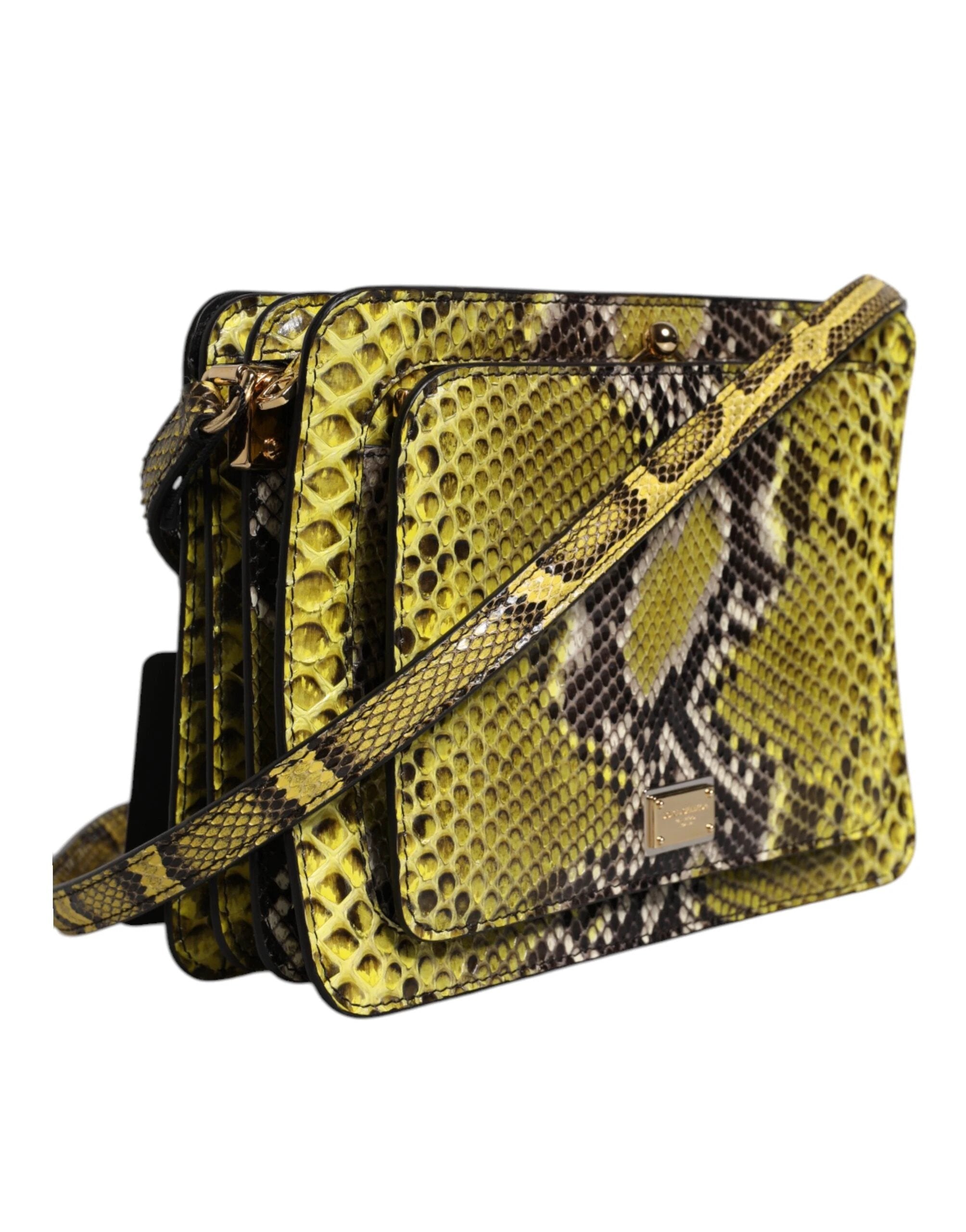 Dolce & Gabbana Green Exotic Leather DG Plaque Crossbody Clutch Bag by Dolce & Gabbana