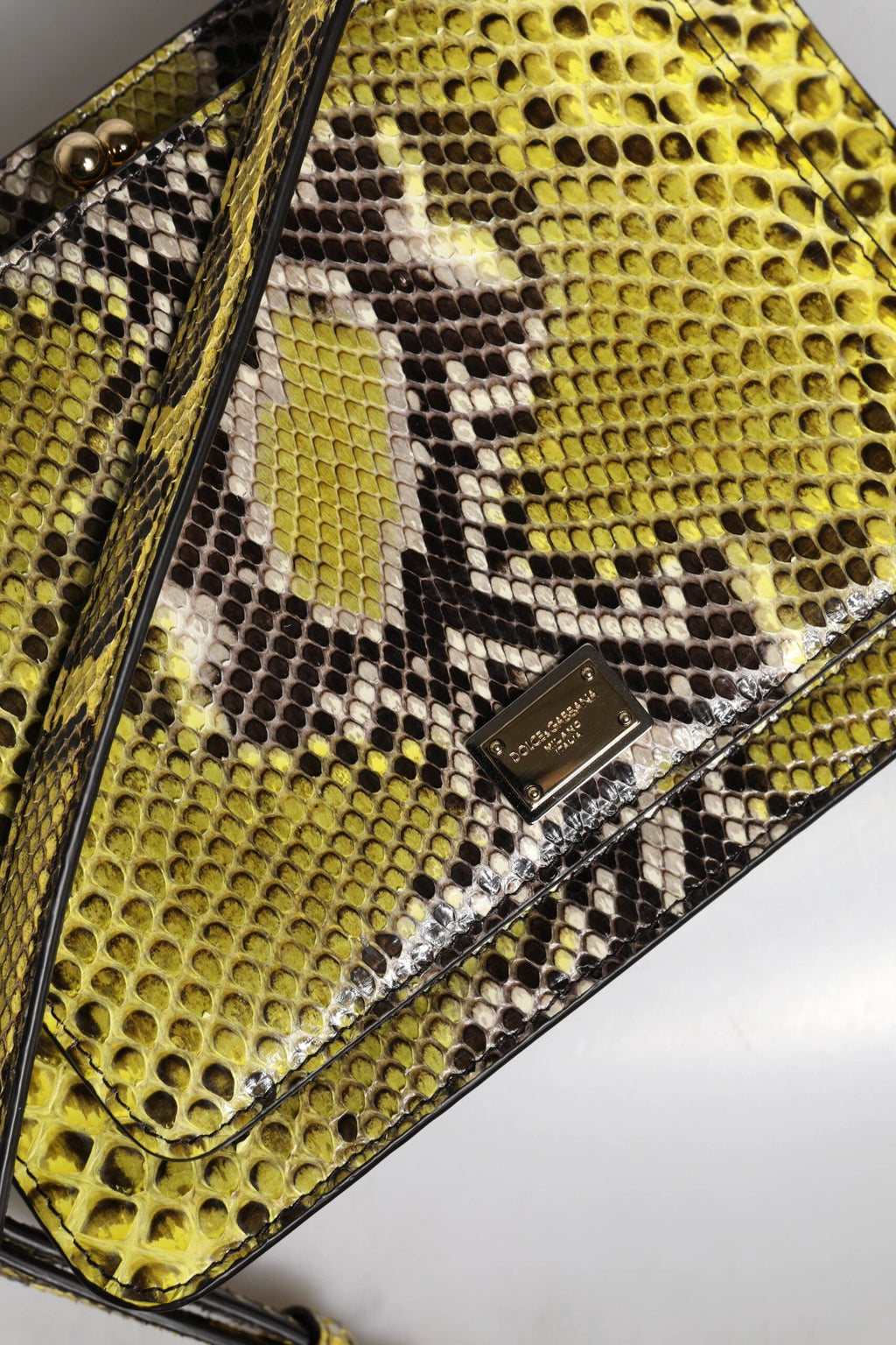 Dolce & Gabbana Green Exotic Leather DG Plaque Crossbody Clutch Bag by Dolce & Gabbana