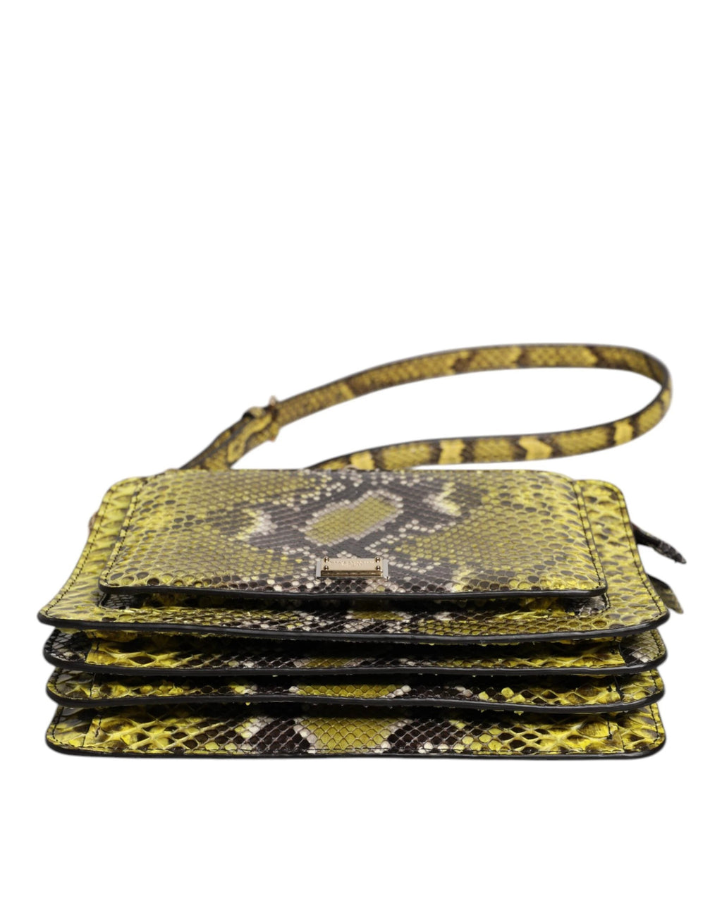 Dolce & Gabbana Green Exotic Leather DG Plaque Crossbody Clutch Bag by Dolce & Gabbana