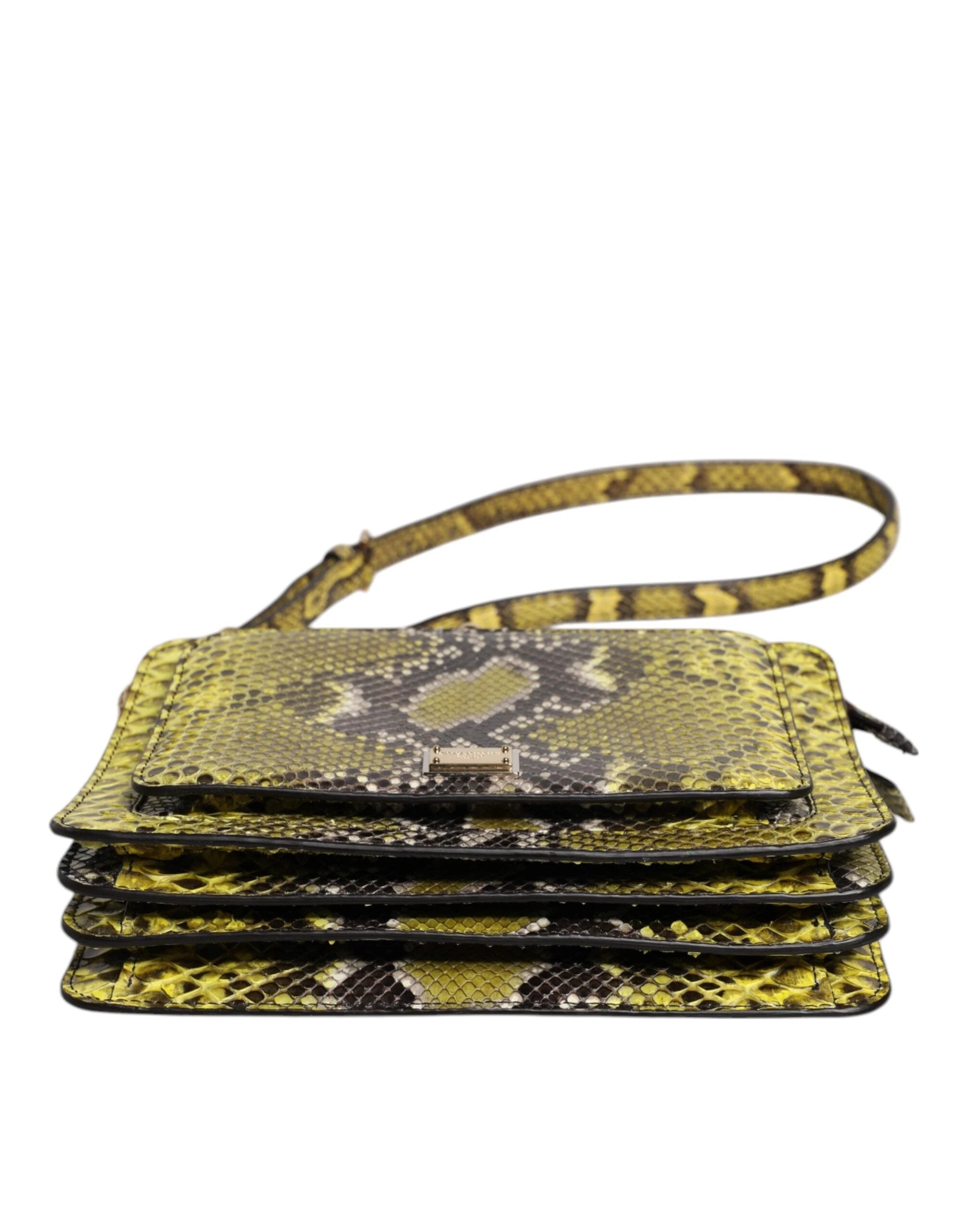 Dolce & Gabbana Green Exotic Leather DG Plaque Crossbody Clutch Bag by Dolce & Gabbana