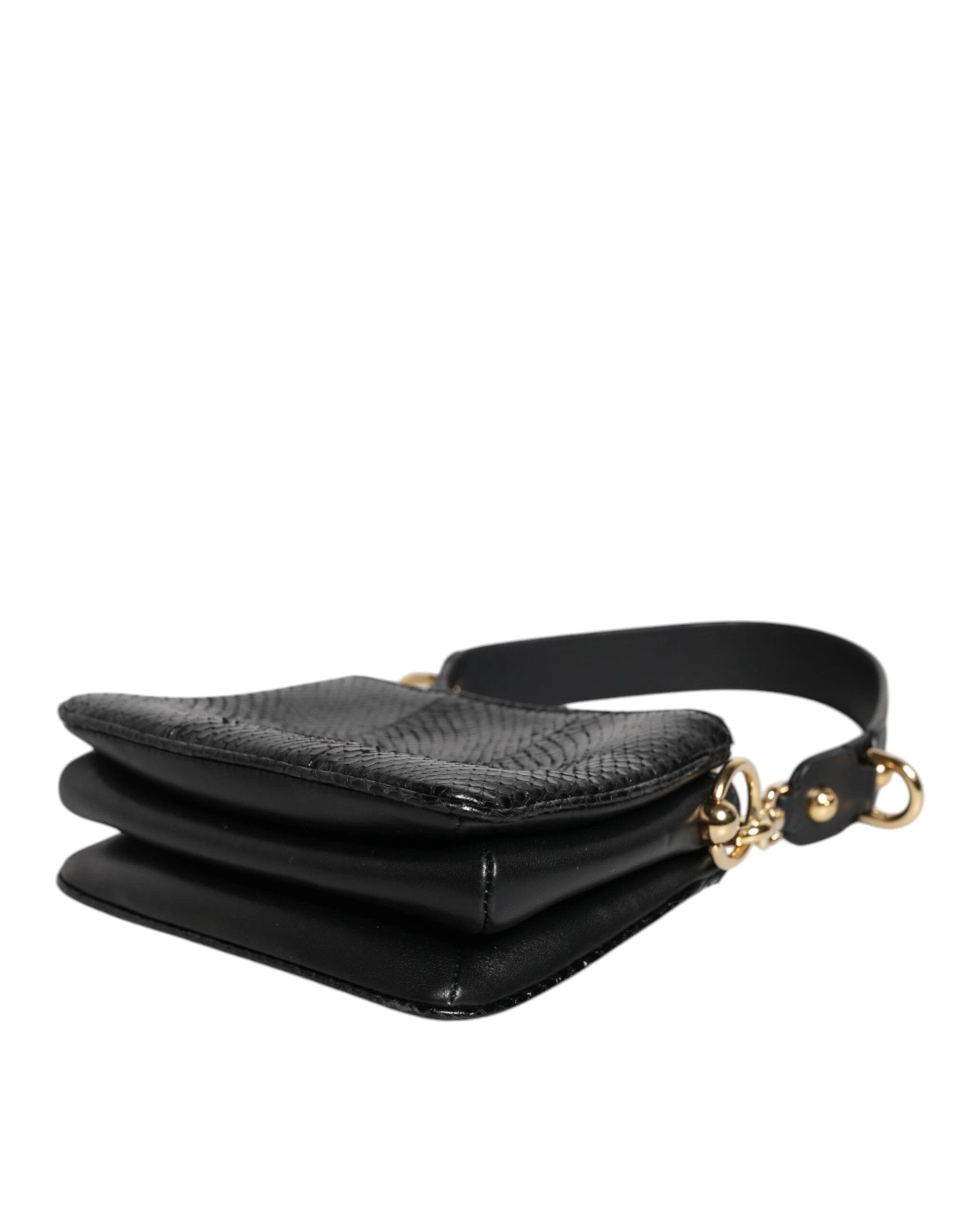 Dolce & Gabbana Black Exotic Leather Shoulder Sling Clutch Bag by Dolce & Gabbana