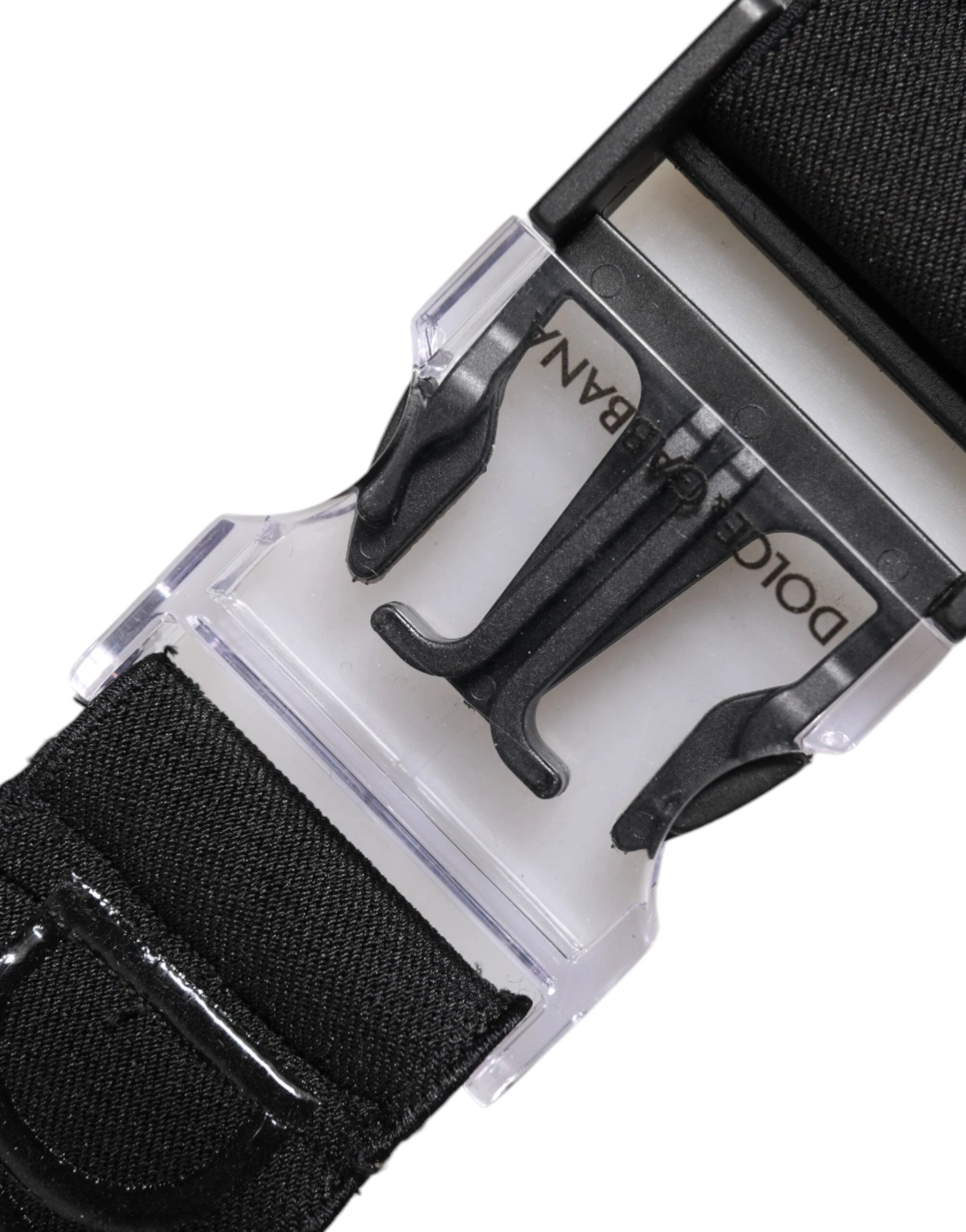 Dolce & Gabbana Black Stretch Polyester Rubberised DG Logo Keychain by Dolce & Gabbana