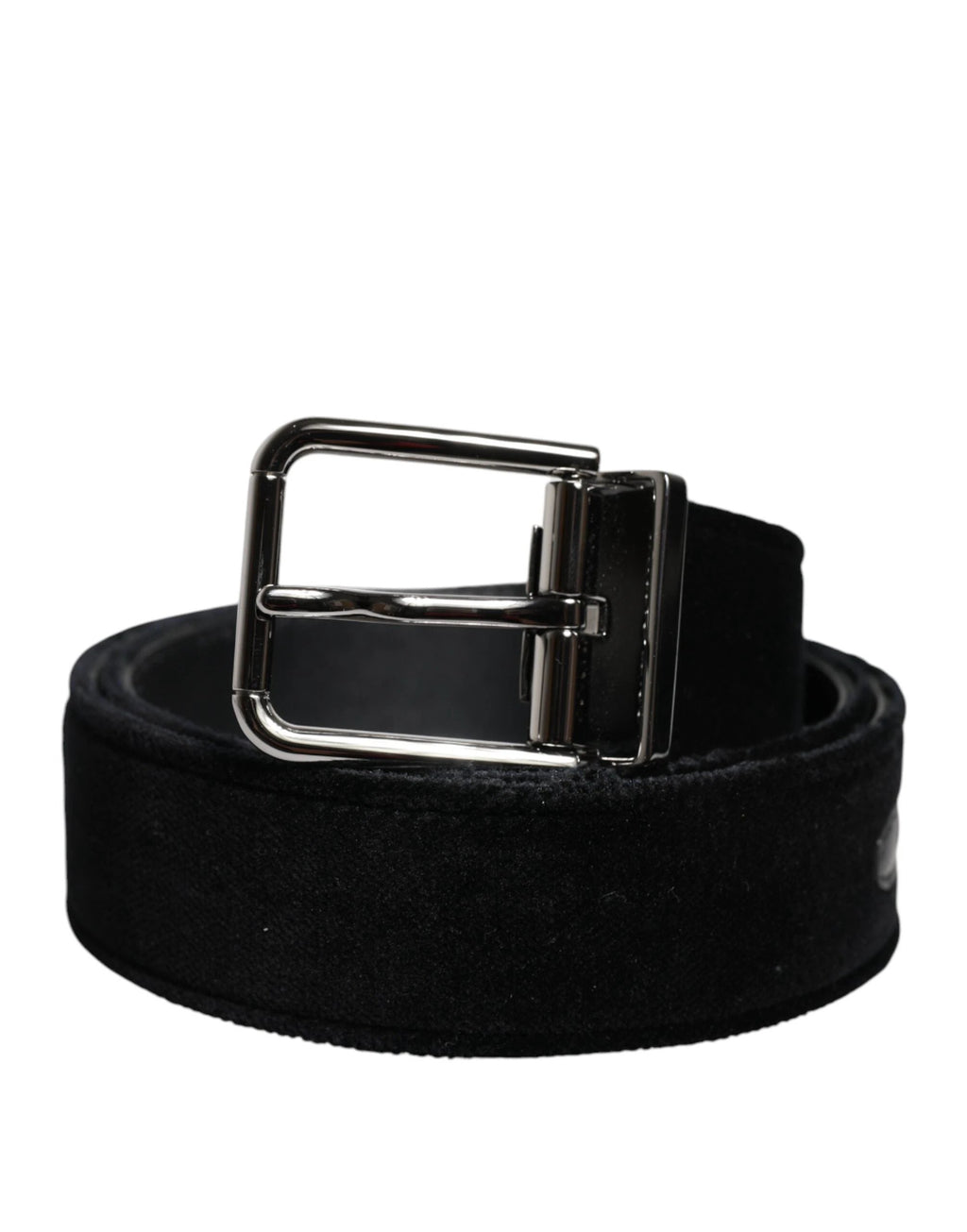 Dolce & Gabbana Black Cotton Silver Tone Metal Buckle Belt by Dolce & Gabbana
