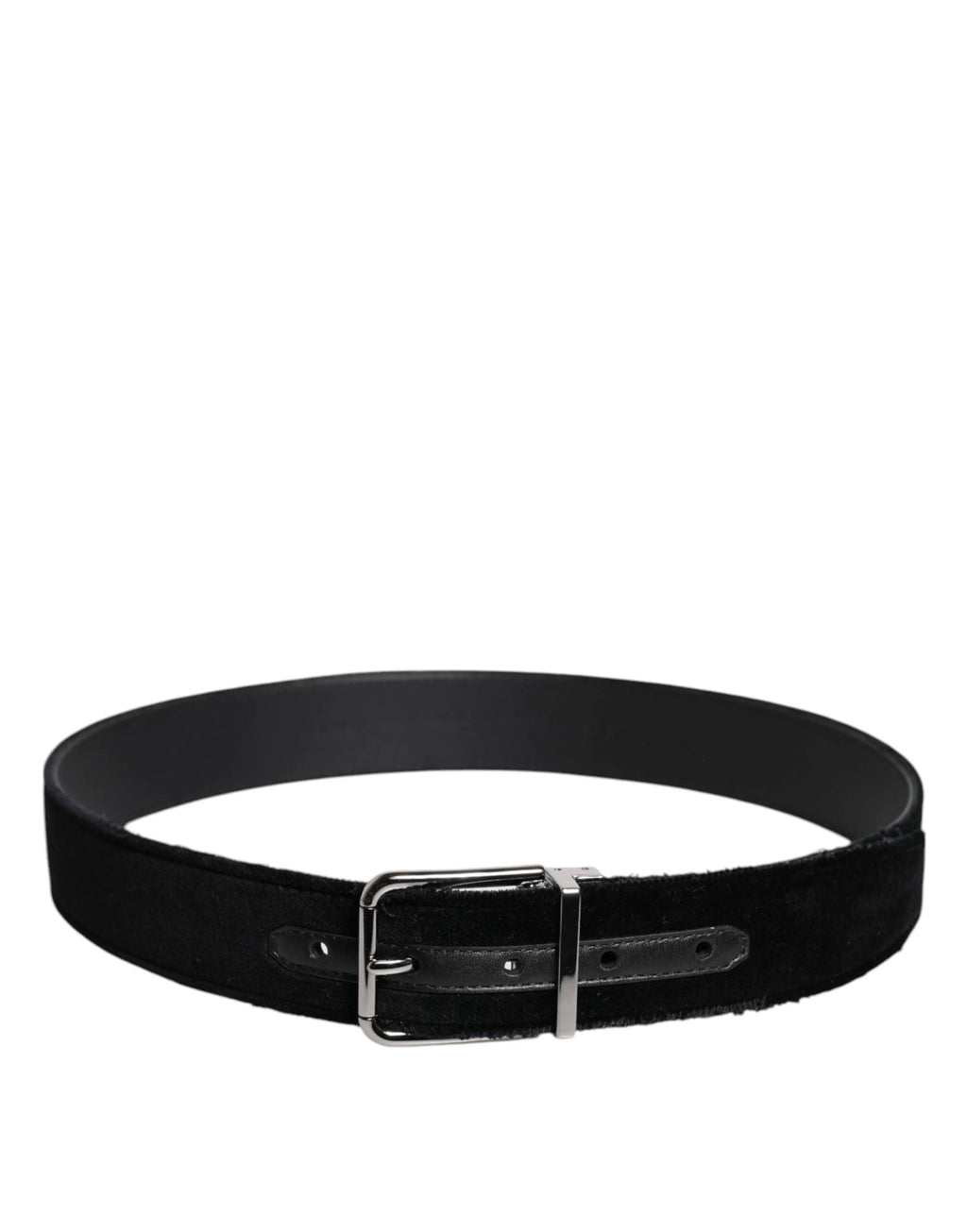 Dolce & Gabbana Black Cotton Silver Tone Metal Buckle Belt by Dolce & Gabbana