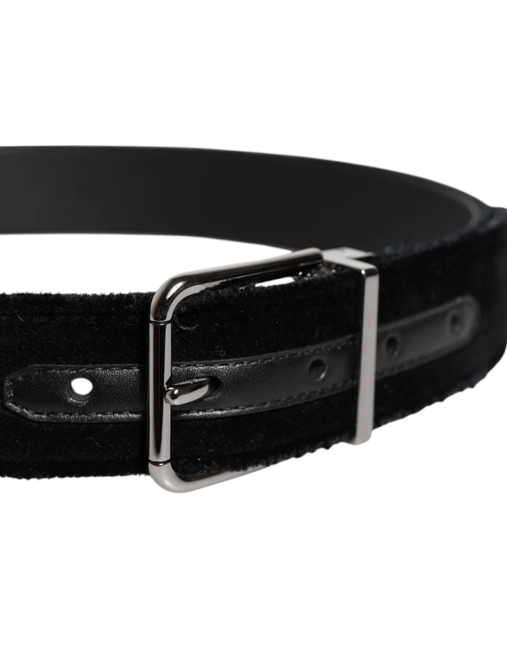 Dolce & Gabbana Black Cotton Silver Tone Metal Buckle Belt by Dolce & Gabbana