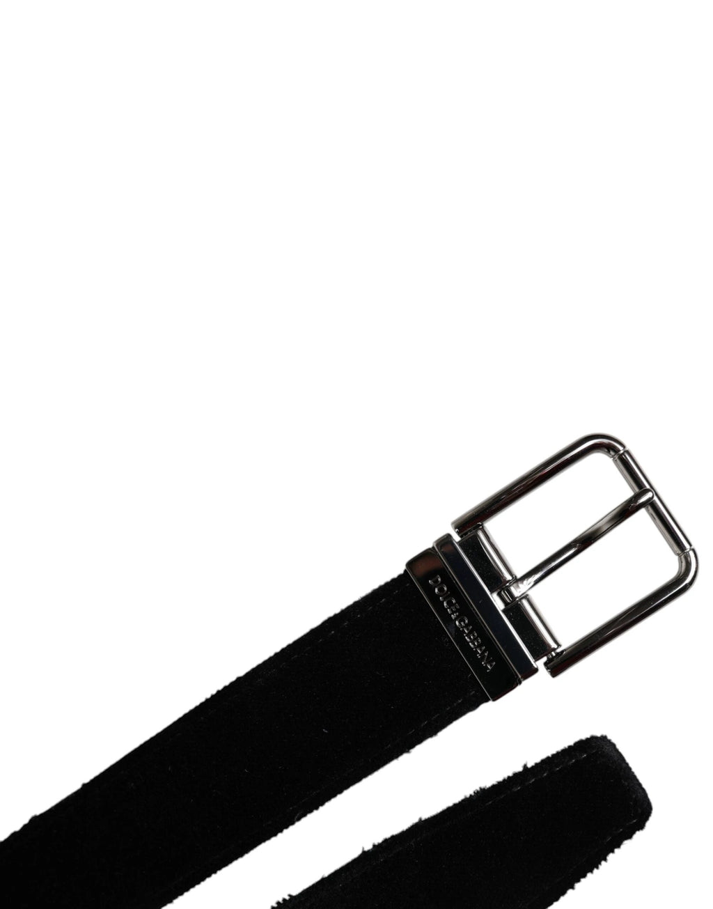 Dolce & Gabbana Black Cotton Silver Tone Metal Buckle Belt by Dolce & Gabbana
