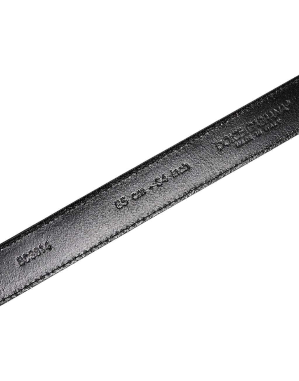 Dolce & Gabbana Gray Leather Silver Tone Metal Buckle Belt by Dolce & Gabbana