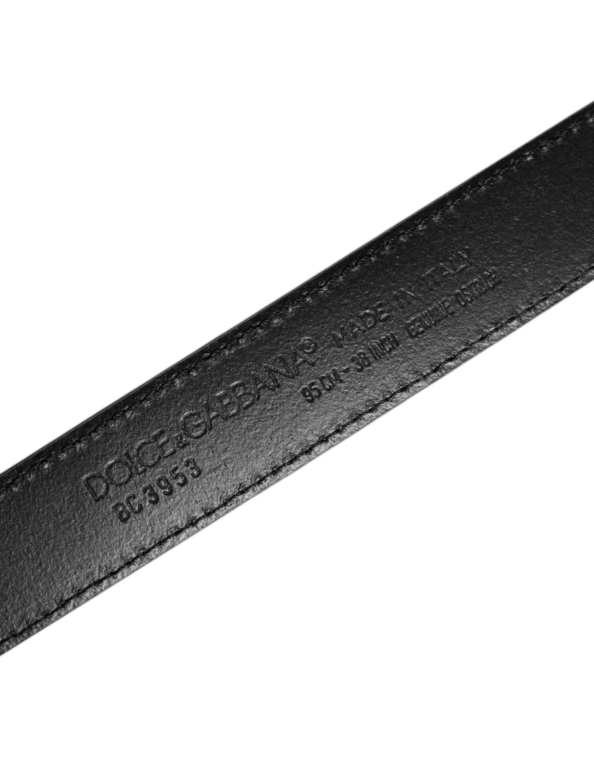 Dolce & Gabbana Green Leather Silver Tone Metal Buckle Belt by Dolce & Gabbana