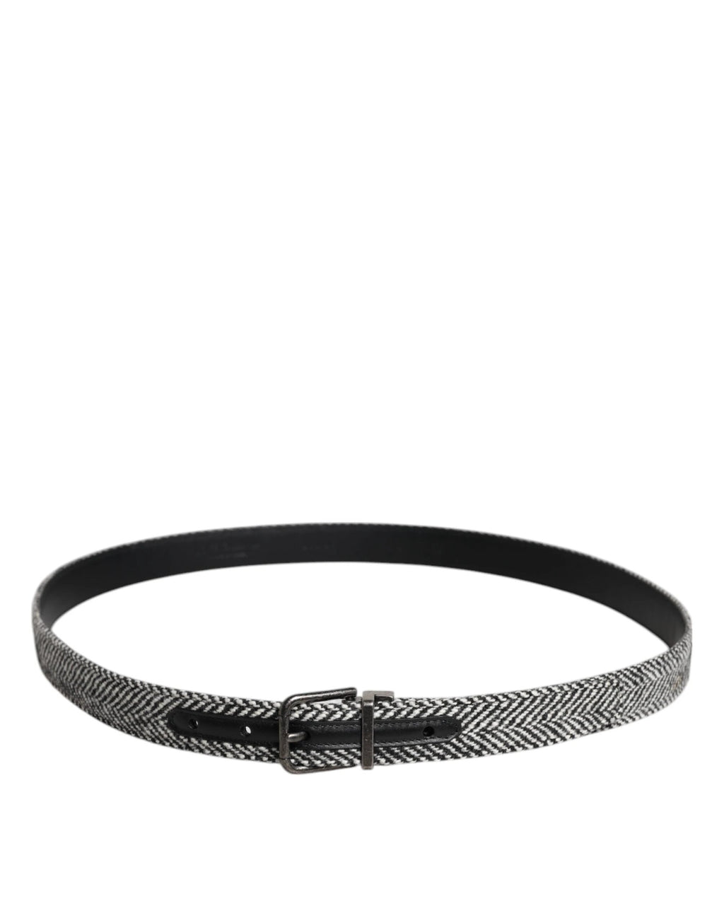 Dolce & Gabbana Black White Silver Tone Metal Buckle Belt by Dolce & Gabbana